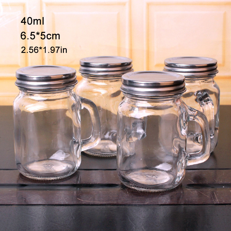 Small Clear Glass Mason Jar Mugs With Lids