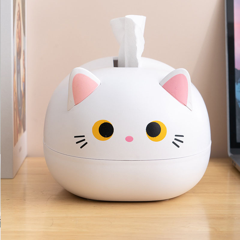 Cute Cat Tissue Box Cartoon Tissue Box Cover Holder Lovely - Temu