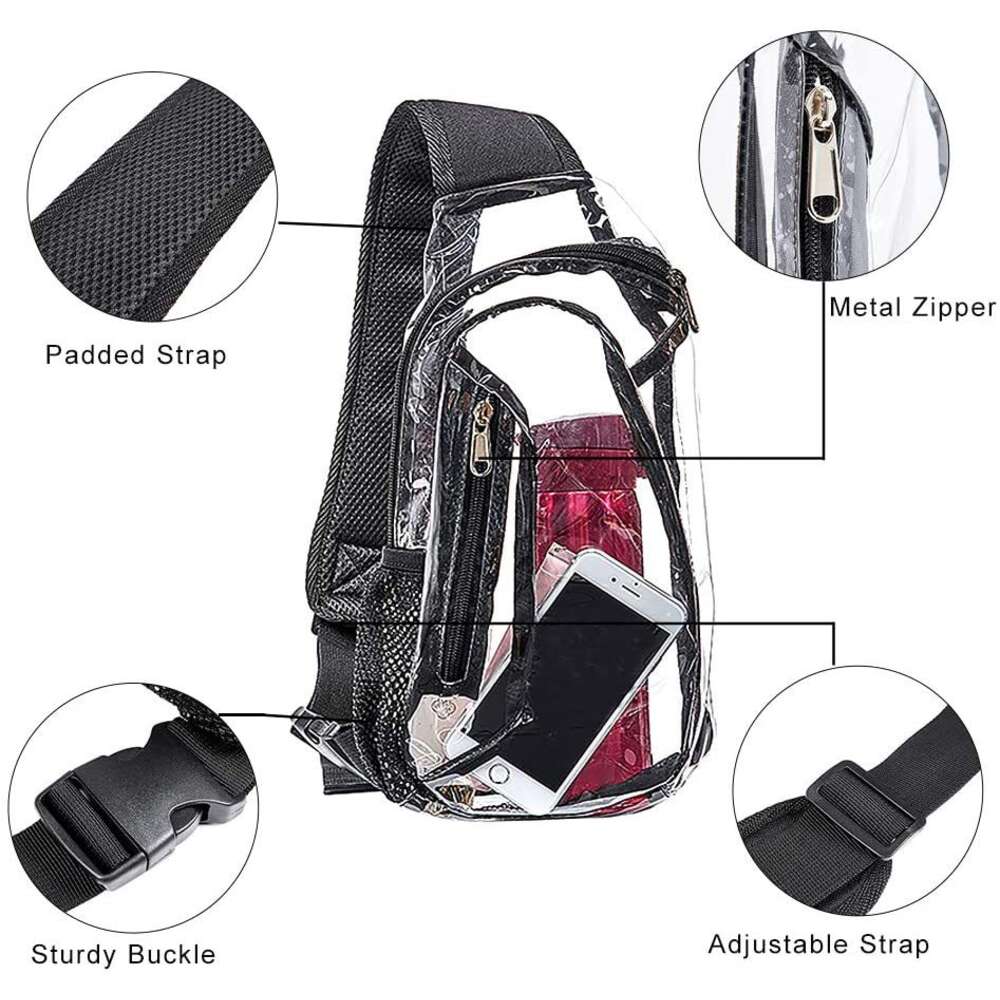 Pvc Material Cross Body Bag Shoulder Bag Outdoor Sports Leisure Trendy Men's  Backpack - Temu