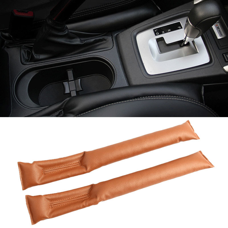 2Pcs Car Seat Gap Filler Universal Leather Spacer Catcher Seat