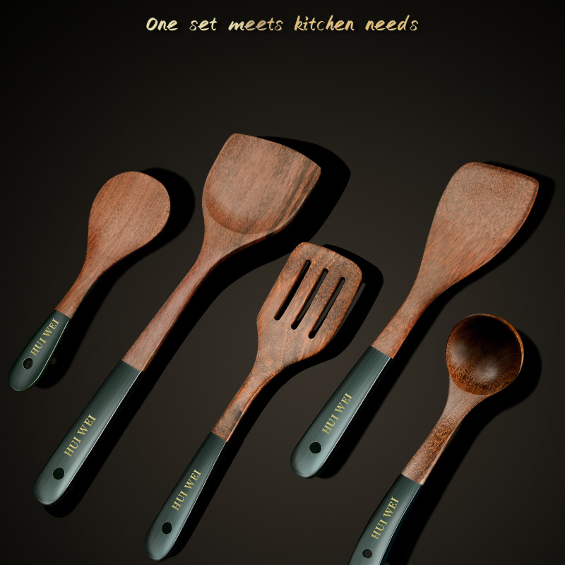 5 Piece Wooden Cooking Set