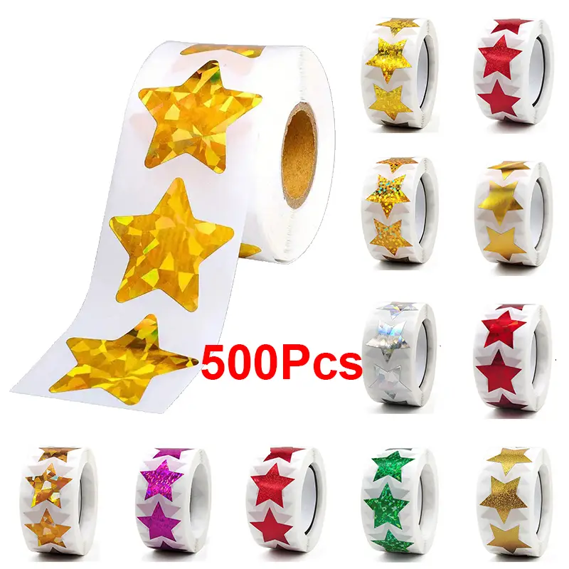 500 Stück Goldene Stern aufkleber Schüler Belohnungsstern - Temu