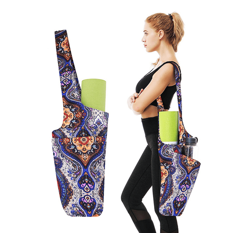 Saintrygo Yoga Mat Carrier Yoga Canvas Tote Bag with Mat Pocket for Women  Men Pilates, Gym, Travel, Beach(Beige), Mat Bags -  Canada