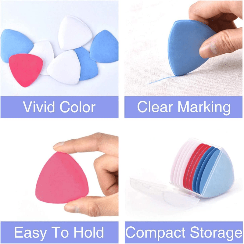 Triangle Tailors Chalk,Sewing Fabric Chalk and Fabric Markers for Quilting, Sewing Supplies Accessories (10Pcs)
