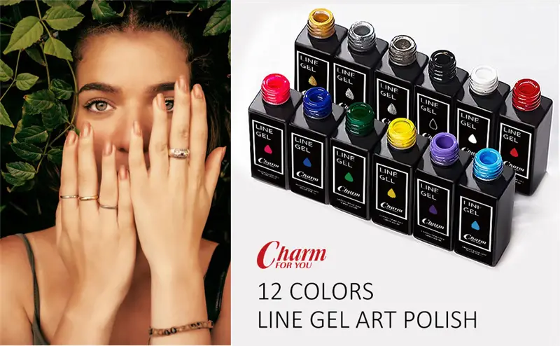 12pcs gel liner nail polish kit spider gel pulling glue set painting gel semi permanent varnish nail art liner color gel details 0
