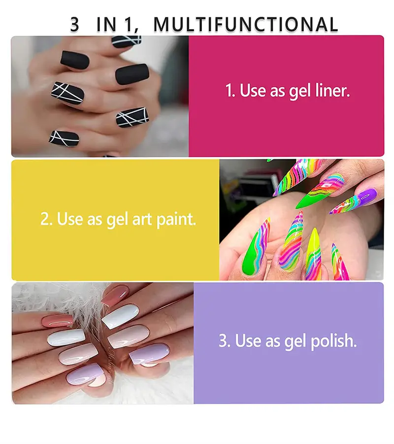 12pcs gel liner nail polish kit spider gel pulling glue set painting gel semi permanent varnish nail art liner color gel details 11