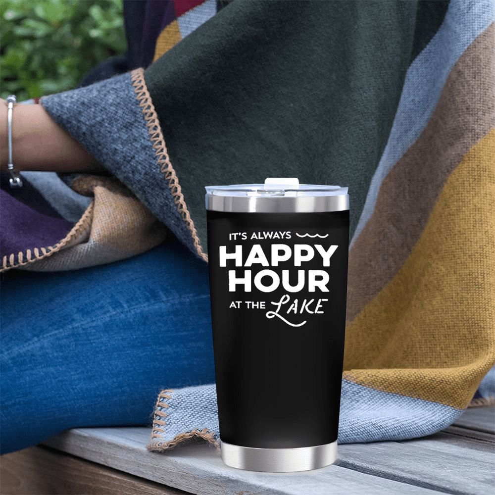 Why Limit Happy to an Hour Engraved Stainless Steel Tumbler, Funny