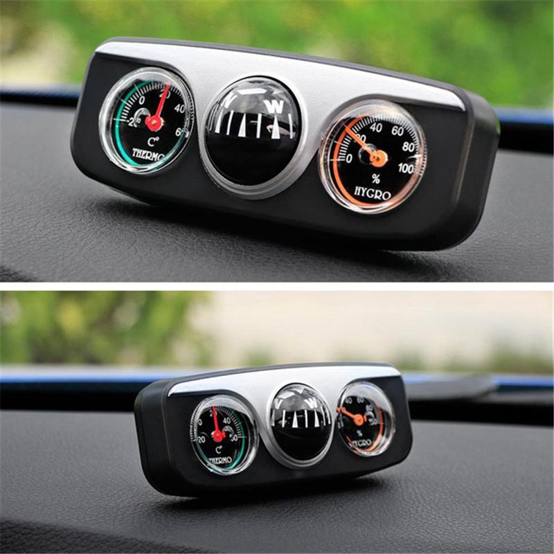 3 In 1 Car Compass Car Vehicle Navigation Ball Thermometer Hygromet
