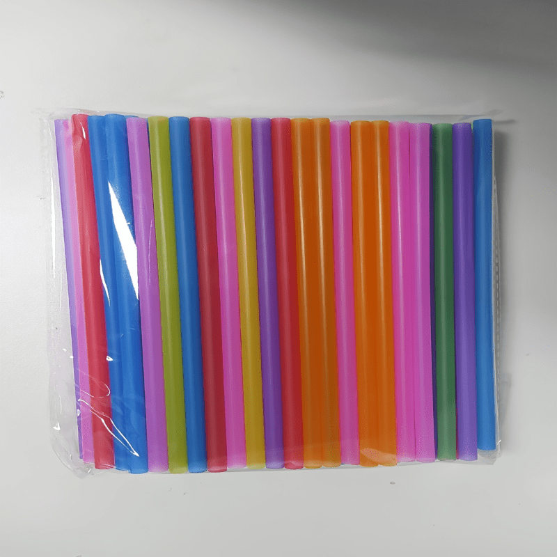 Extra Wide Assorted Wrapped Neon Milkshake/Smoothie Straws