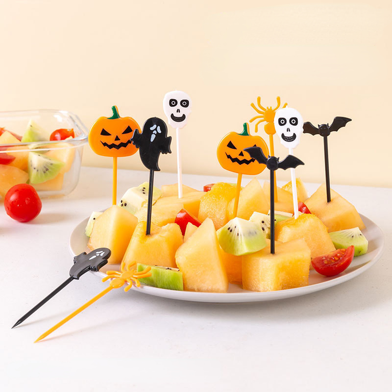 Garfo De Natal Para Halloween Cozinha Criativa Bento Festa Desenho Fofo  Frutas Conjunto 1