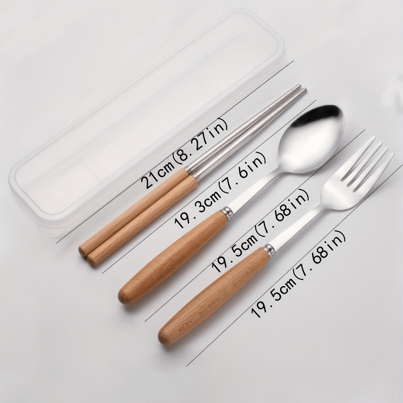 2/3PCS Spoon Fork Chopstick Cutlery Portable Dinnerware Kit Lunch