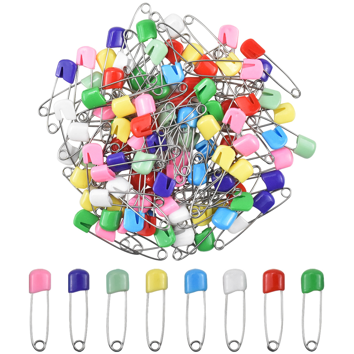 Safety Pins Assorted Color Plastic Head Cloth Pins Stainless - Temu United  Arab Emirates