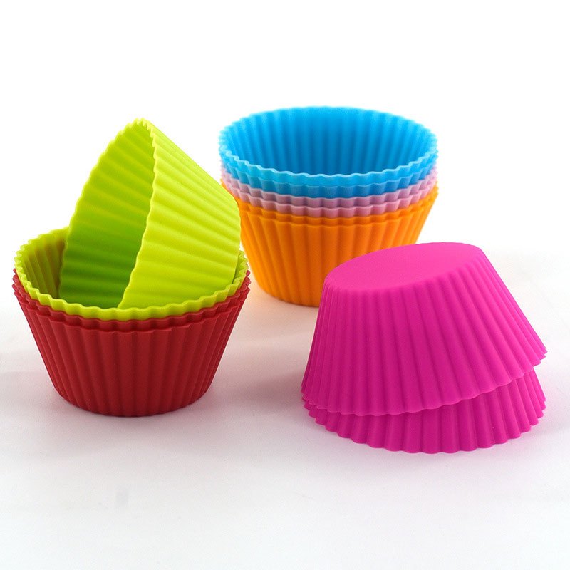 10PCS Non-Stick Baking Cups Silicone Cupcake Kitchen Baking Mold