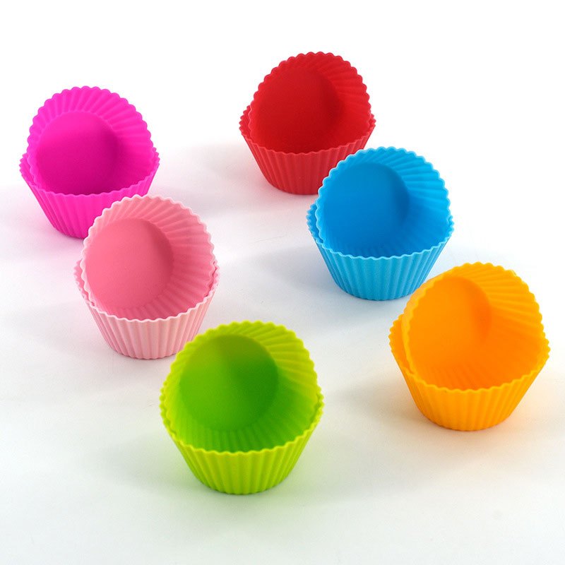 10PCS Non-Stick Baking Cups Silicone Cupcake Kitchen Baking Mold