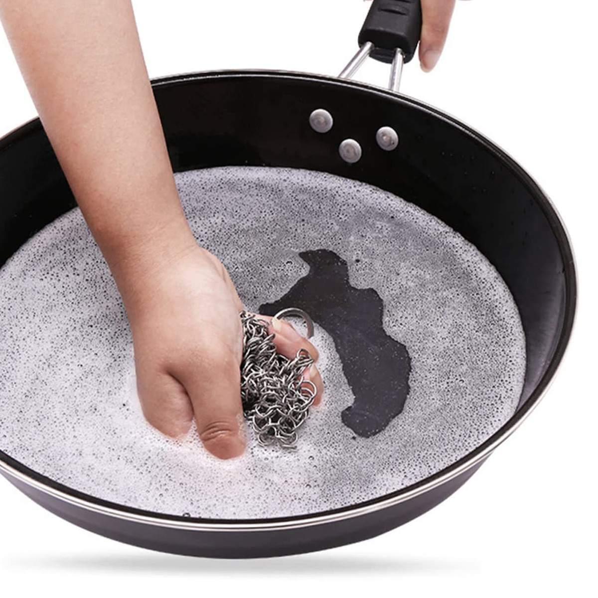 Cast Iron Scrubber Stainless Steel Chainmail Scrubber For - Temu