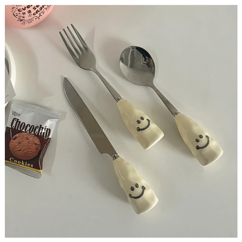 Dinnerware Portable Printed Stainless Steel Spoon Fork Steak - Temu