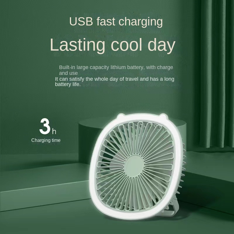 Petit ventilateur USB de bureau Mini ventilateur électrique de bureau  silencieux vert