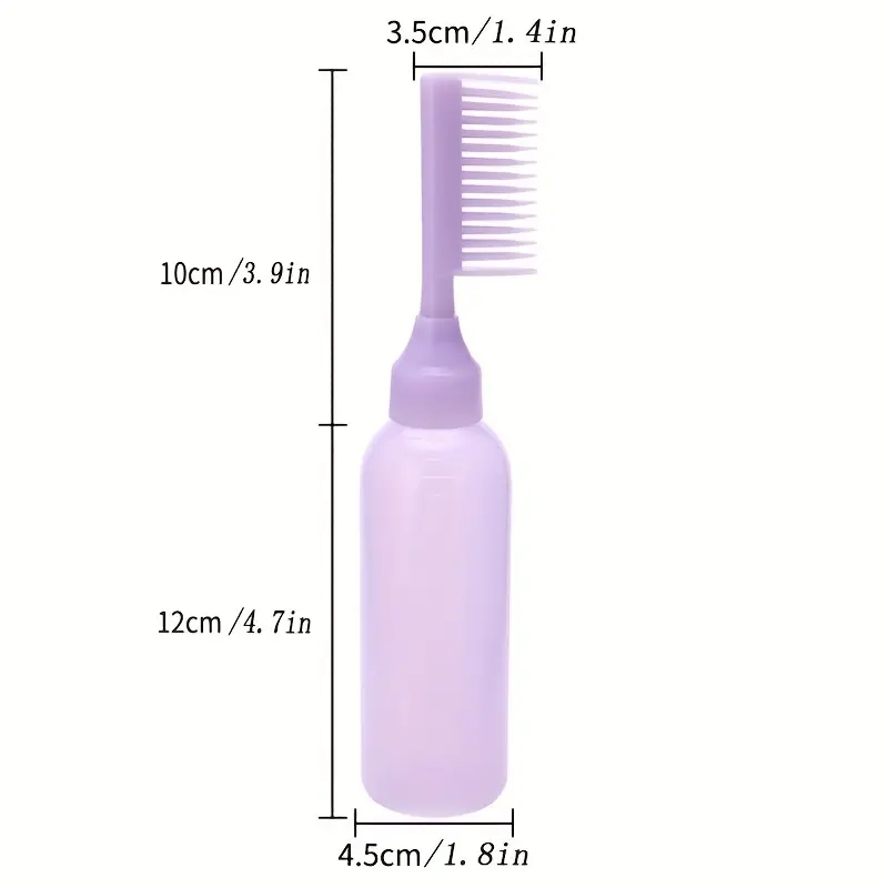 Comb Applicator Bottle, Root Comb Applicator Bottle Hair Coloring Comb  Applicator Bottle Clear Scale Ergonomic Design Plastic Hair Coloring Bottle  for Hair Dye Shampoo 3pcs 