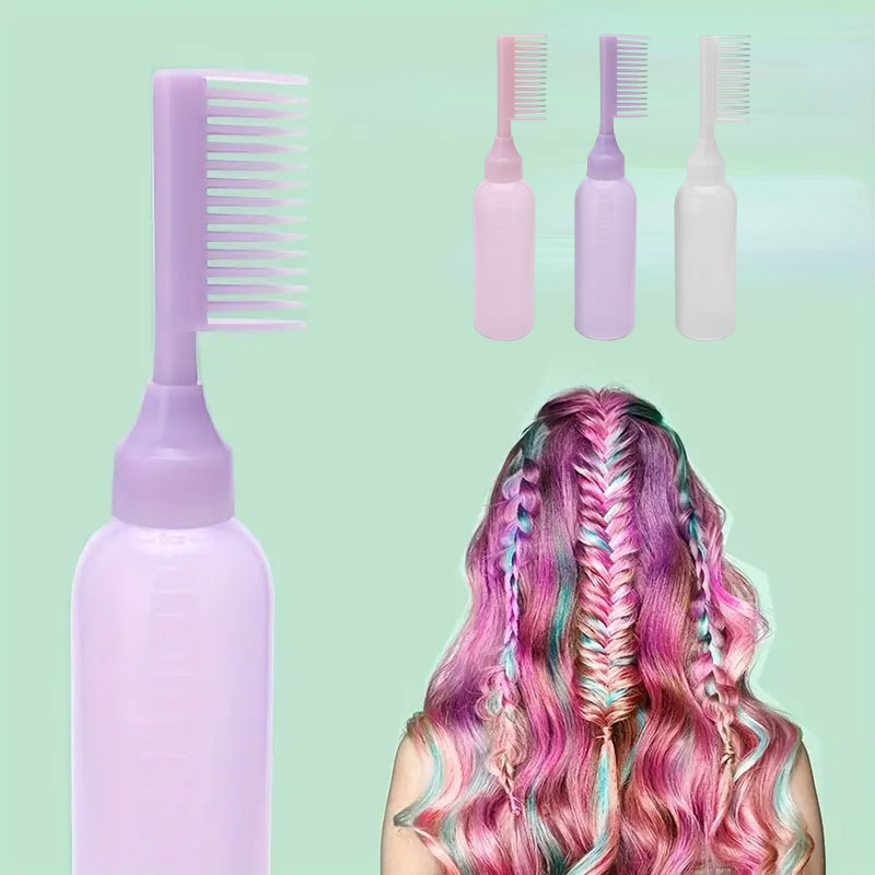 160ml Applicateur de couleur de cheveux Bouteilles Bouteille d'huile de  teinture capillaire avec applicateur de peigne de racine pour Salon Home  Briy Hair Coloring