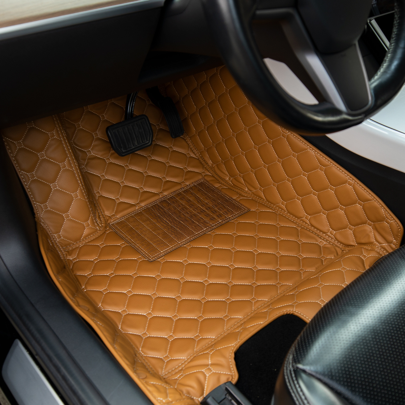 For Toyota Highlander 2006-2014 (7Seats) Fully Surrounded 3D 3-layer Car  Foot Pad Leather Anti-slip Fireproof Durable Car Mats Interior Accessories
