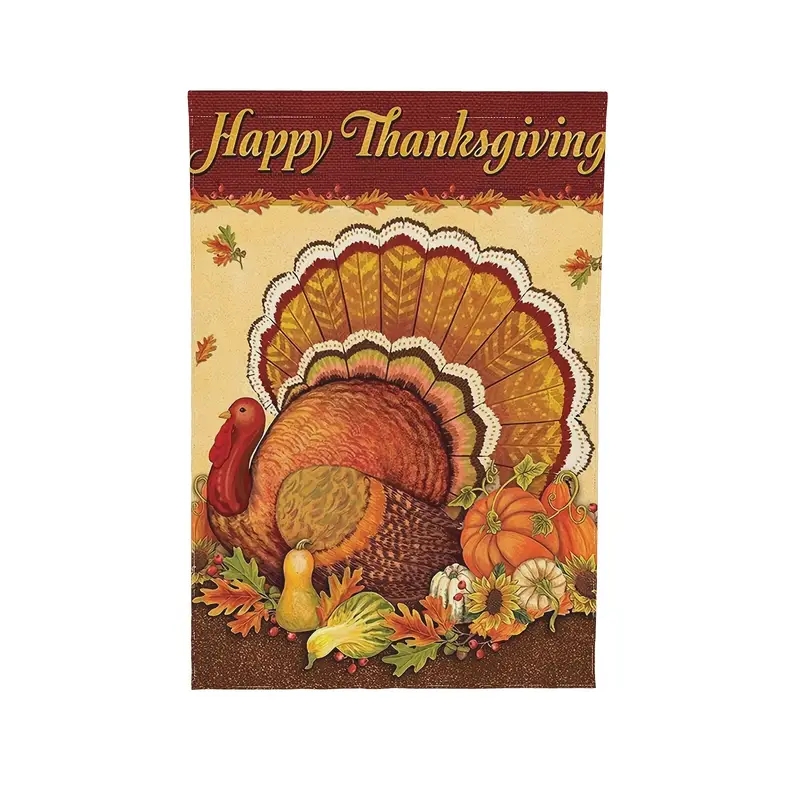 1pc Thanksgiving Garden Flag Turkey Pattern Outdoor Decoration Important Festival Decoration without Flagpole details 0