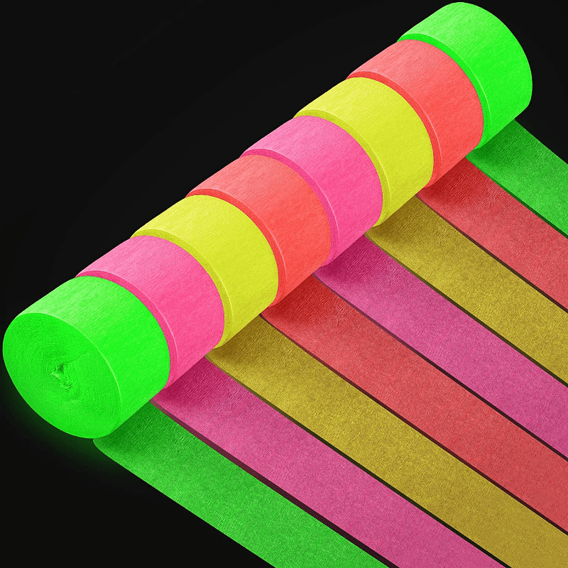 Crepe Paper Streamers Glow Party Crepe Paper Streamer Roll - Temu