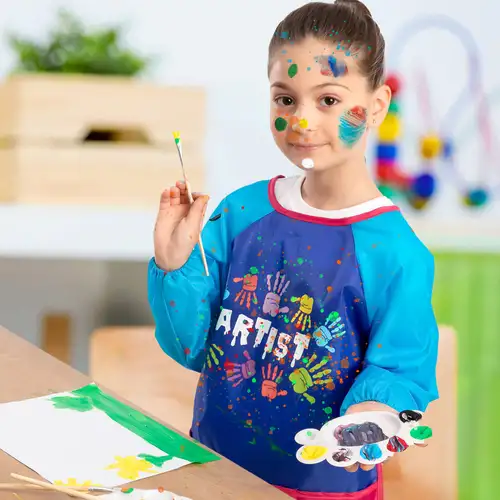Unisex Boys Girls Waterproof Art Smock Kids Painting Aprons With