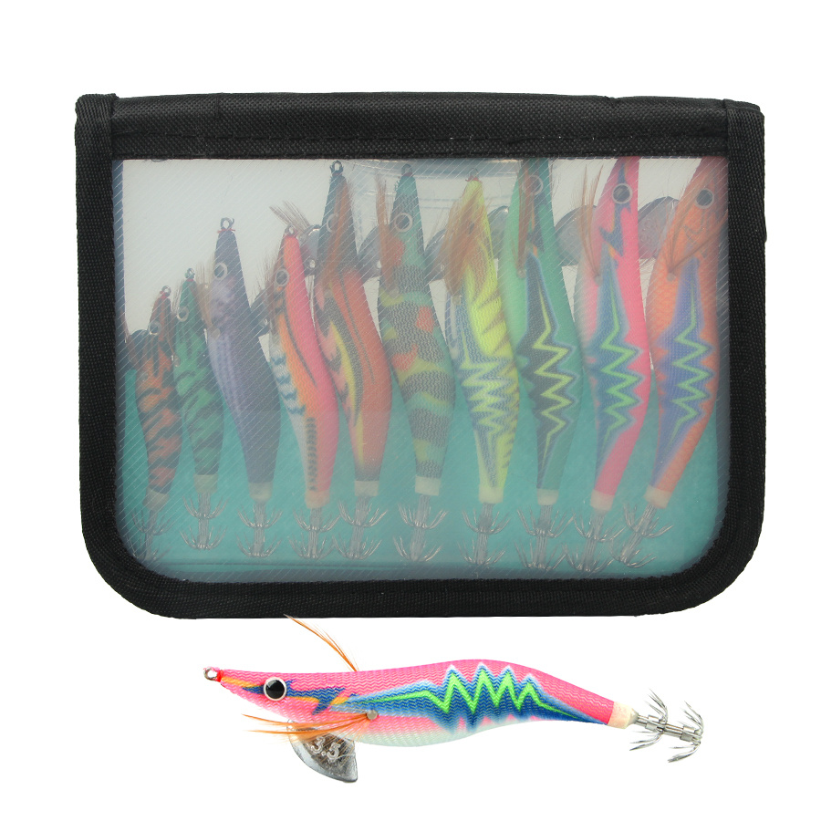 Luminous Squid Jigs Prawn Hook Wooden Bionic Shrimp Baits - Temu