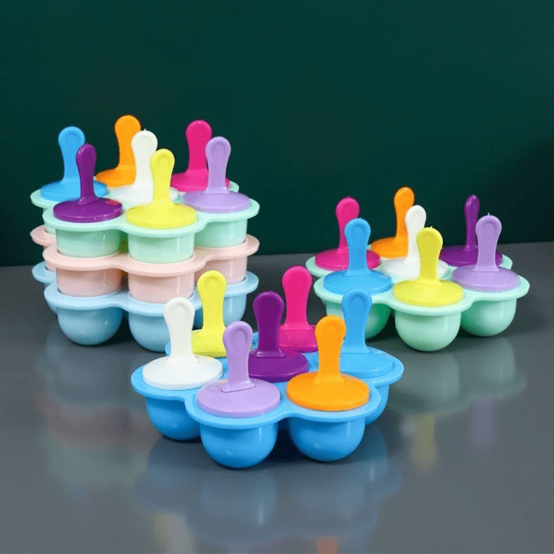 New 7 Holes DIY Ice Cream Pops Silicone Mold Ice Cream Ball Maker