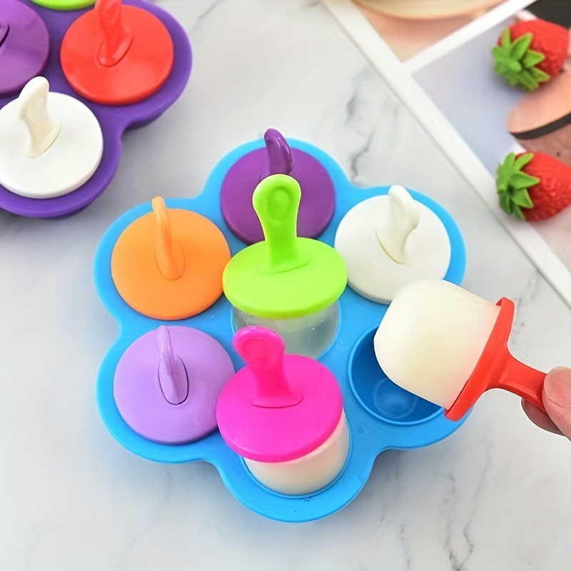 7 Holes Diy Ice Cream Pops Silicone Mold Ice Cream Ball Maker Popsicles  Molds Fruit Shake Home Kitchen Accessories Tool - Temu