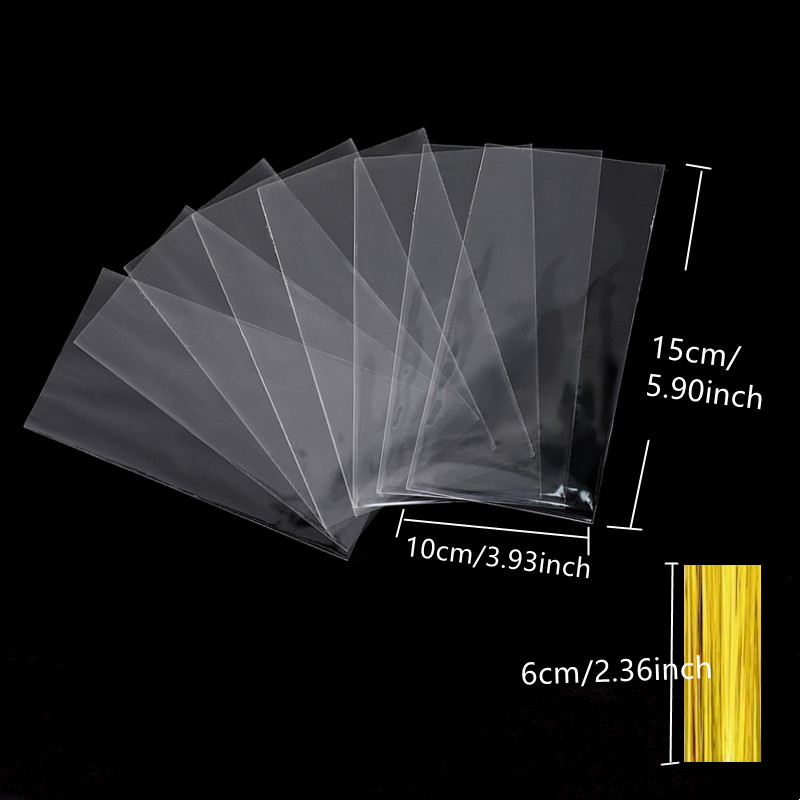 100 Transparent Twisted Gift Bags - Opp Plastic Bags, Glass Paper (2.75 Inches X 3.93 Inches) (3.93 Inches X 5.9 Inches)