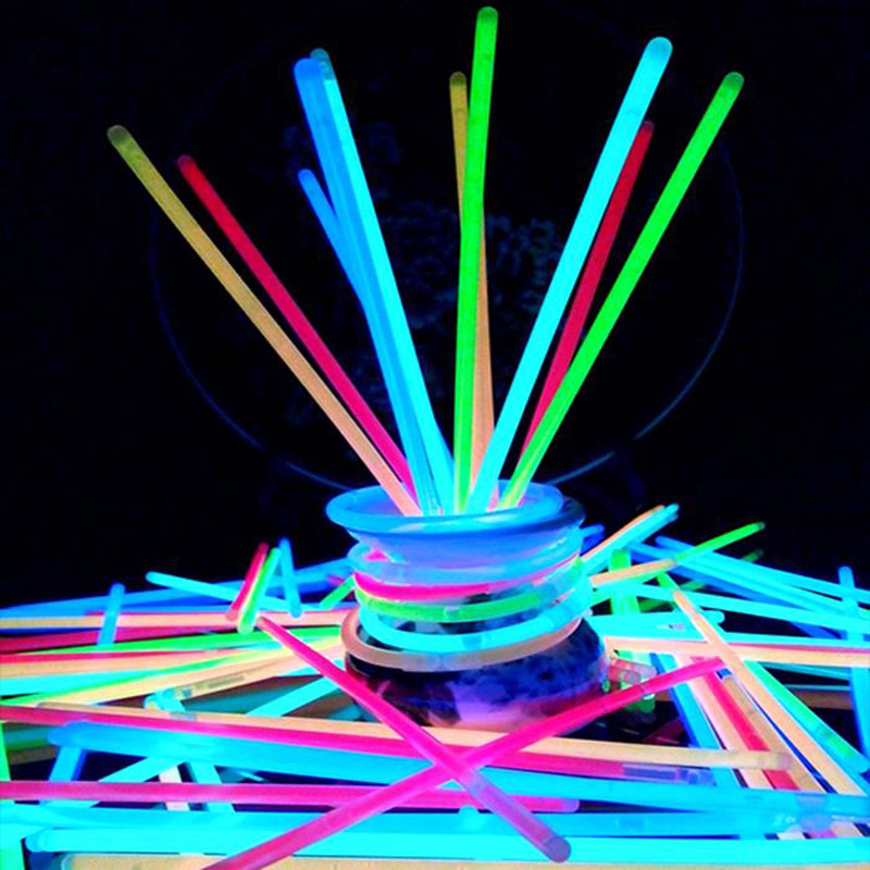 6pcs/lot Party Fluorescence Light Glow Sticks Bracelets Necklaces Neon Glow  Party Supplies For Wedding Colorful Luminous Tubes