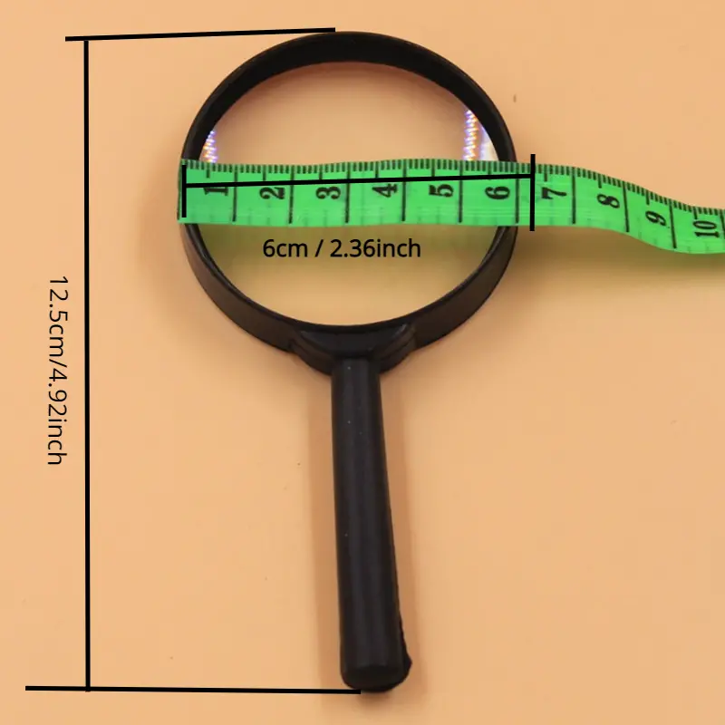 Magnifying Glass Handheld Pocket Magnifier Small Illuminated Folding Hand  For Reading Coins Hobby Travel - 50MM/60MM/70MM Diameter