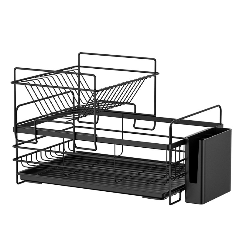 Dish Drying Rack, 1/2 Tier Dish Rack With Drainboard, Multifunctional  Household Bowl Rack, Dish Drainer, Dish Drying Racks With Utensil Holder,  Chopsticks Cage, Kitchen Accessories - Temu