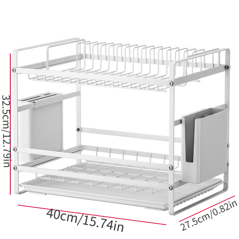 Dish Drying Rack, 1/2 Tier Dish Rack With Drainboard, Multifunctional  Household Bowl Rack, Dish Drainer, Dish Drying Racks With Utensil Holder,  Chopsticks Cage, Kitchen Accessories - Temu