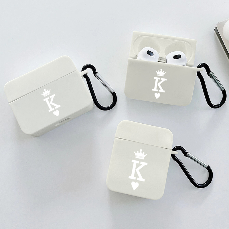 White English Letter K Graphic Pattern Headphone Clear Case For