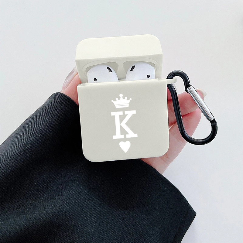 White English Letter K Graphic Pattern Headphone Clear Case For