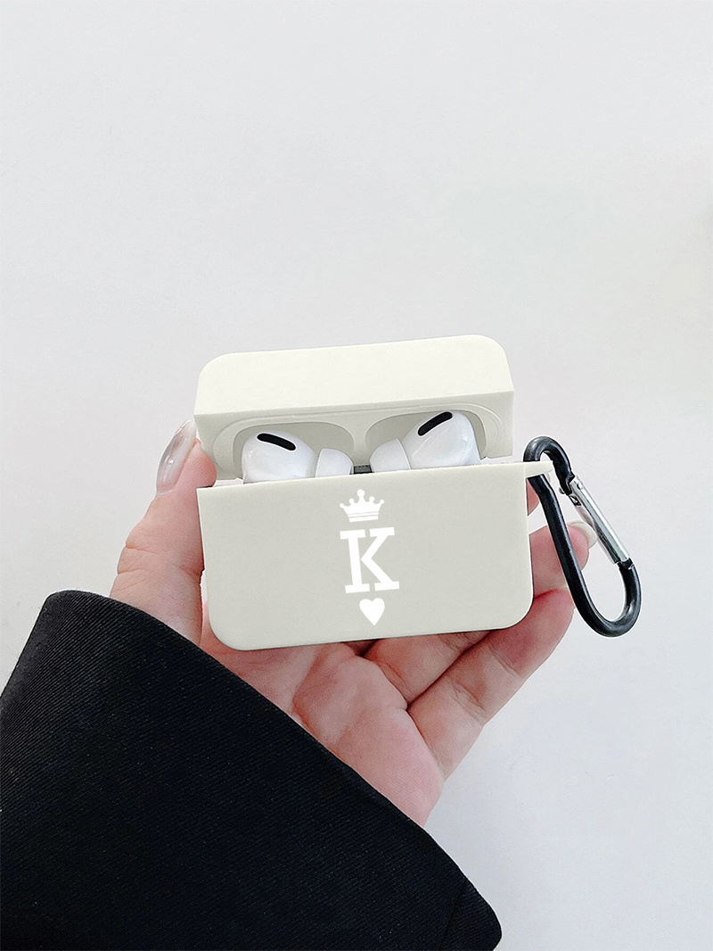 White English Letter K Graphic Pattern Headphone Clear Case For