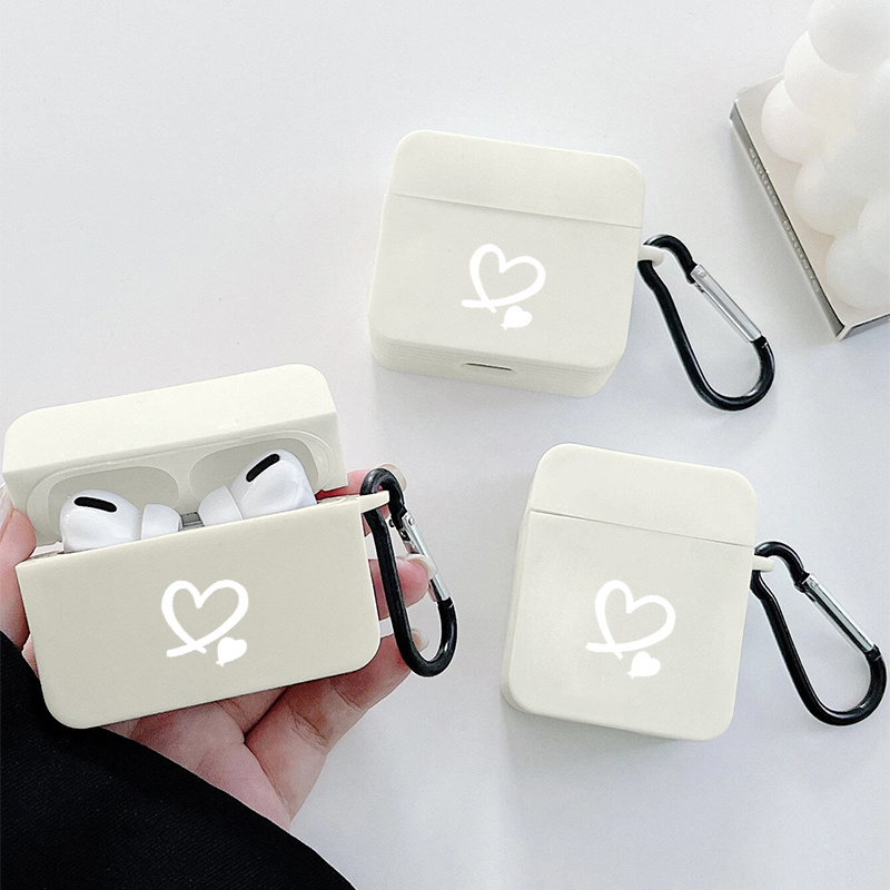 

White Heart Pattern Earphone Clear Case For Apple Airpods1/2, Airpods3, Airpods Pro, Airpods Pro (2nd Generation), Gift For Birthday, Girlfriend, Boyfriend, Friend Or Yourself