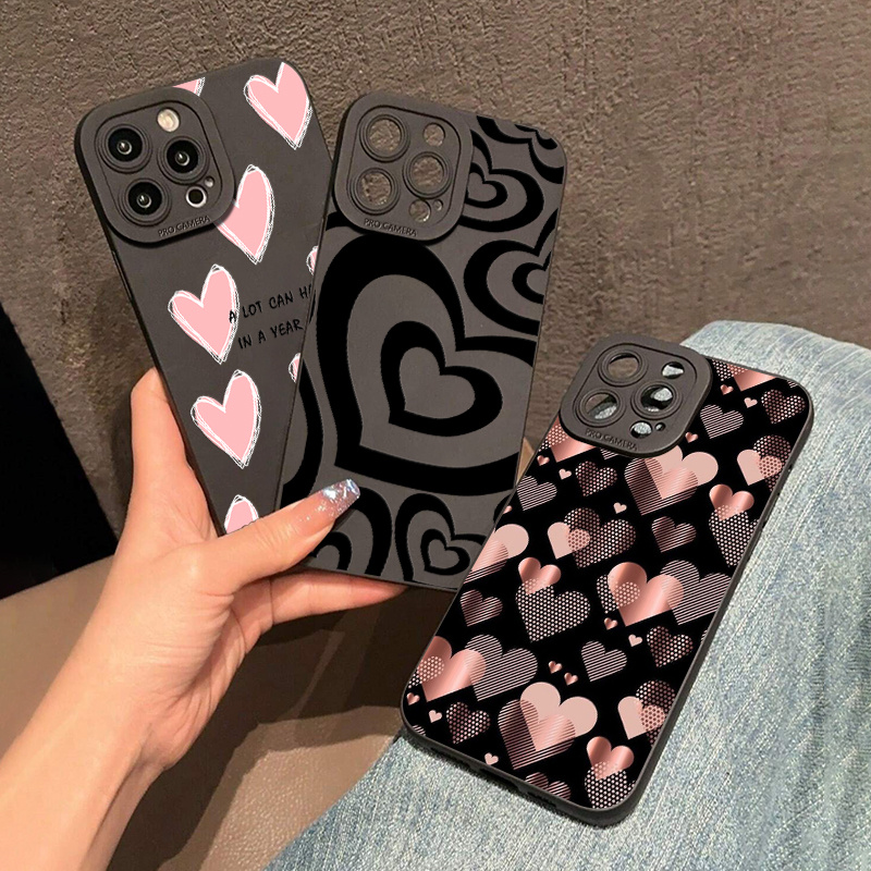 

3pcs The Heart Graphic Pattern Silicone Phone Case For Iphone 14, 13, 12, 11 Pro Max, Xs Max, X, Xr, 8, 7, 6, 6s Mini, Plus, 2022 Se