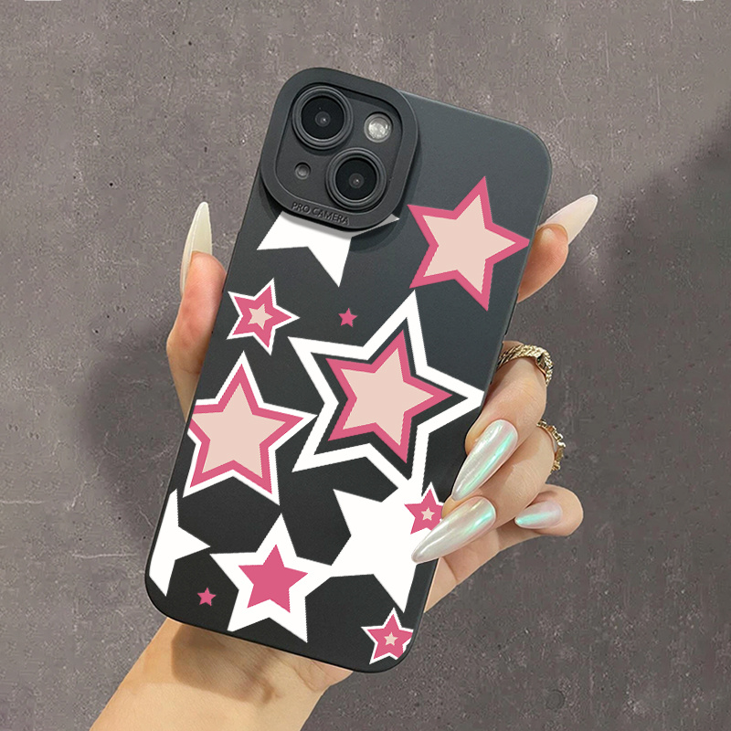 Grey Black Star Pattern Phone Case Iphone 11 12 13 14 Pro - Temu