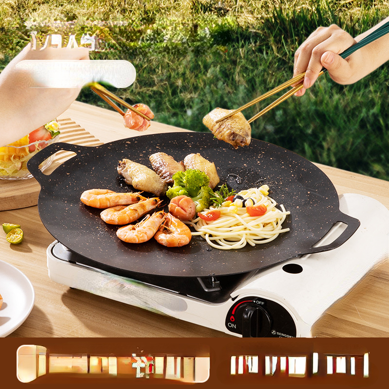 sagtmodighed landmænd Kærlig Barbecue Meat Tray With Box Korean Style Iron Baking Pan Non-stick Barbecue  Pan Iron Plate Barbecue Household Commercial Outdoor Portable Card Stove  Meat Plate Halloween Christmas Party Supplies Camping Bbq Accessories Beech