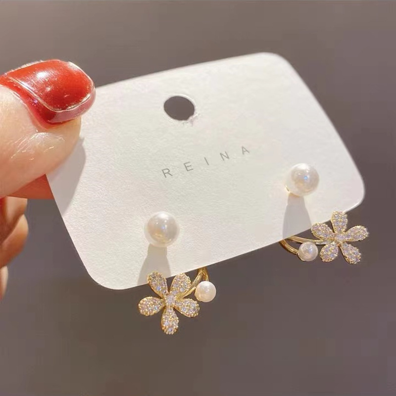 Korean hot sale flower earrings