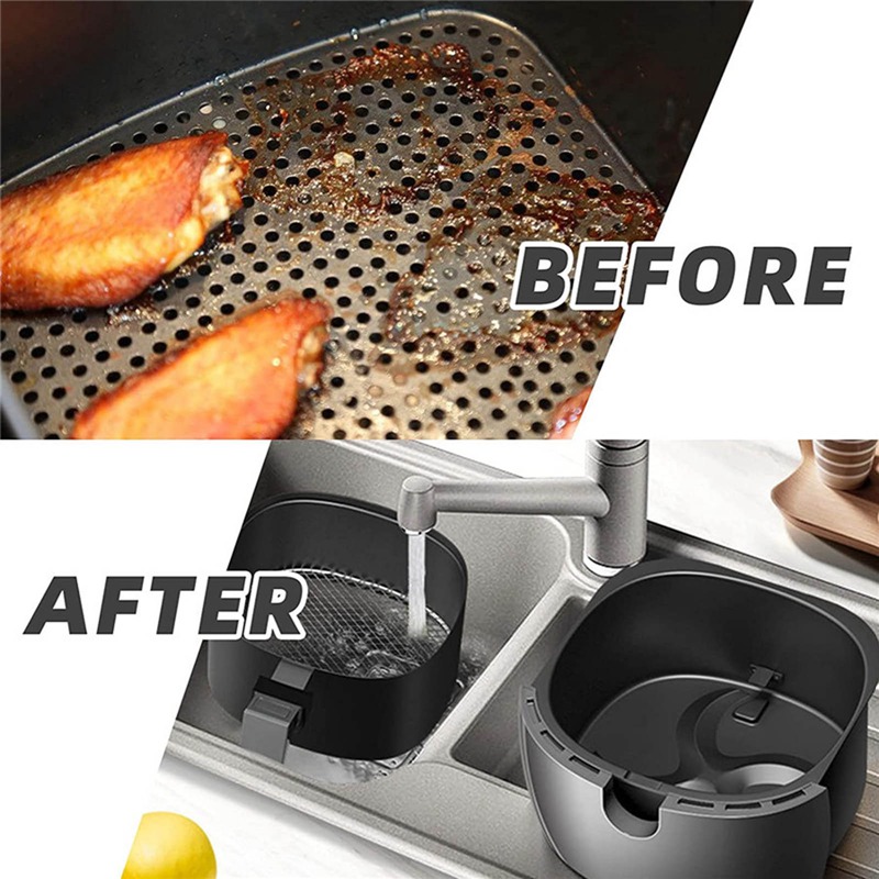 200 Pack 9 Inch Air Fryer Liners Square Baking Perforated