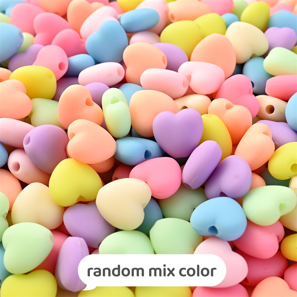 Image of 30pcs 10x11mm Random Color Matte Acrylic Spacer Jewelry Beads For Diy Making Bracelet Necklace Earring Handmade Supplies