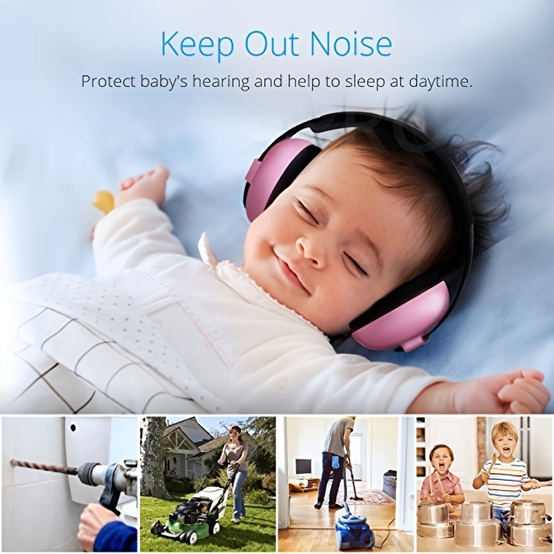 Protección de oídos para bebés de 0 a 24 meses, auriculares con cancelación  de ruido para dormir, avión, fuegos artificiales, entornos ruidosos, color