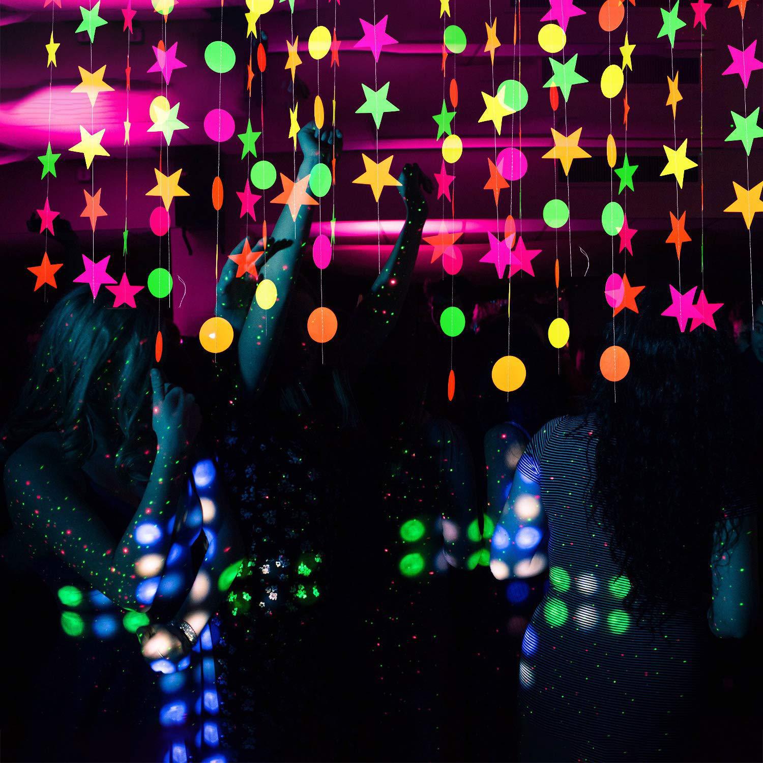 Fluorescent Paper String Circular Paper String Neon Party - Temu