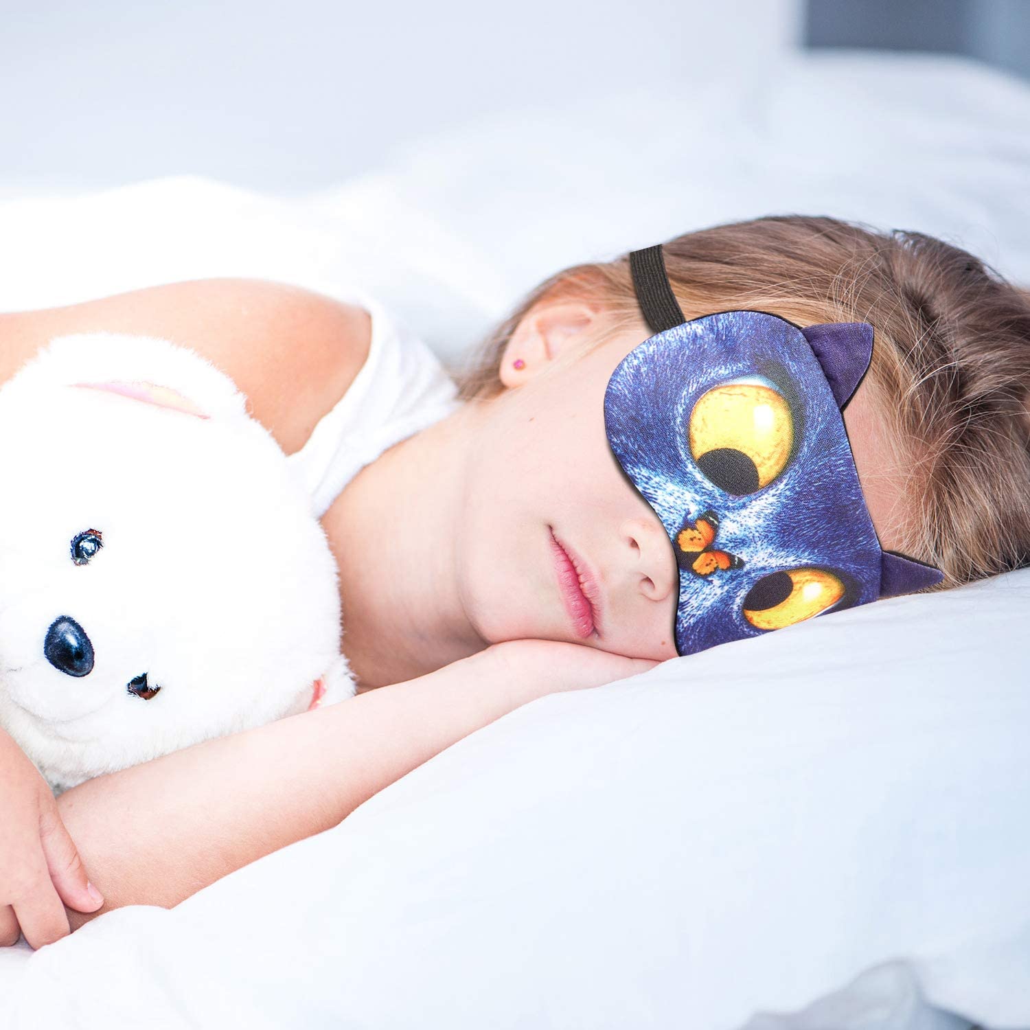 Antifaz de sueño para niños, niñas, cubierta de ojos para dormir, 3 piezas  suave con los ojos vendados para dormir, sombra de ojos para niños