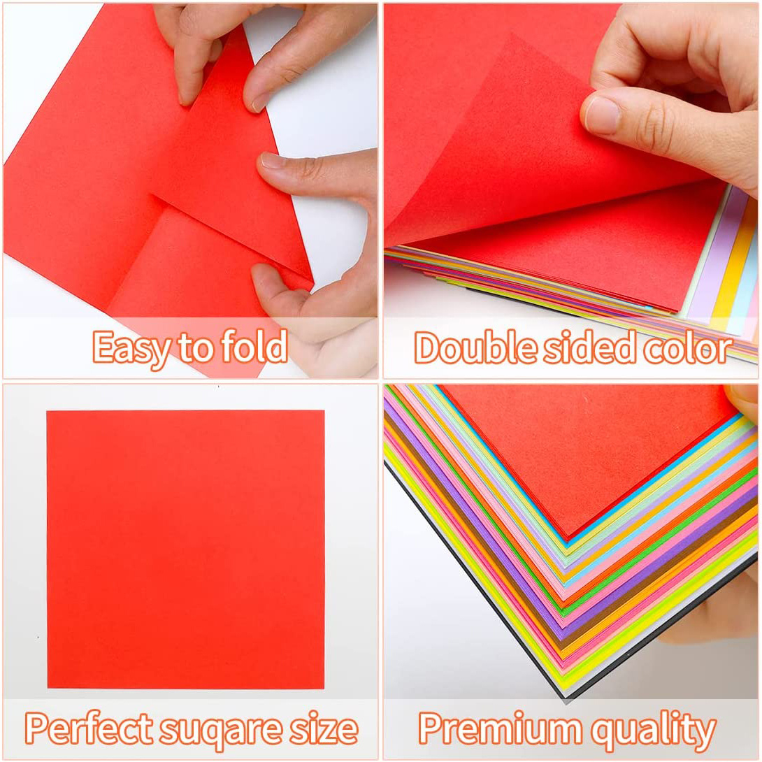 100 Blatt quadratisches Origami Papier Buntes faltbares Glückswunschpapier  für