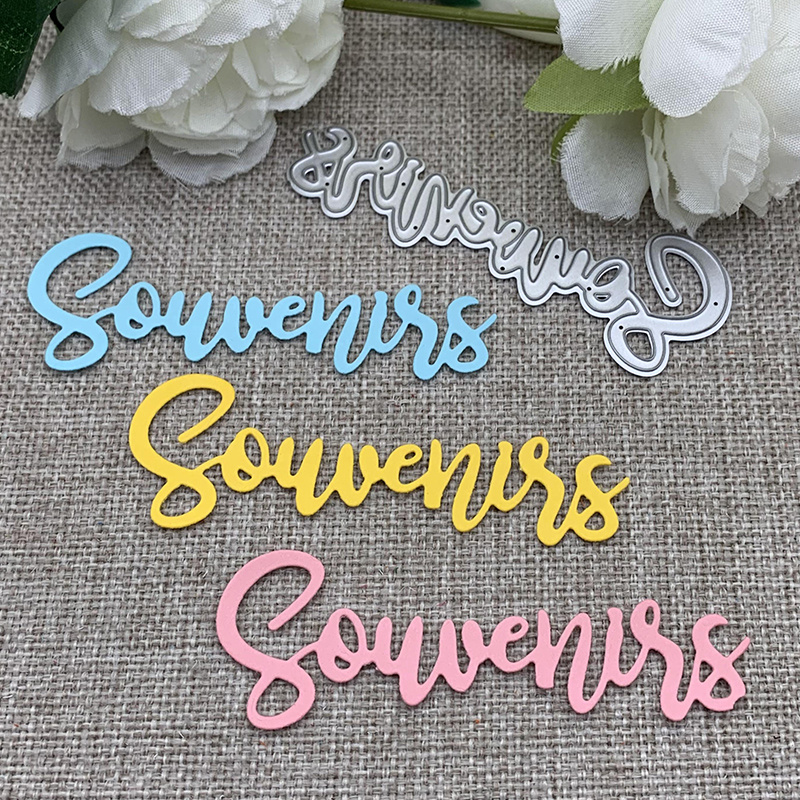 

1pc French Memories Letters Metal Cutting Dies Stencils For Diy Scrapbooking Decorative Handcraft Die Cutting Template Mold